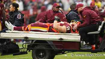 Commanders LB Chenal injured making tackle, carted off