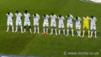 Ireland players snub Israel handshakes and take action during national anthem before match