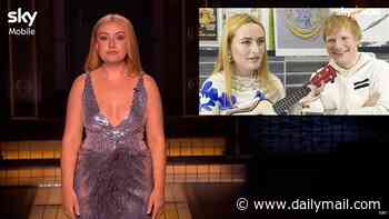 Ed Sheeran is branded a 'red-headed puppet' who is 'told what to say' as Amelia Dimoldenberg takes aim at the singer over Macklemore row during her Saturday Night Live UK monologue