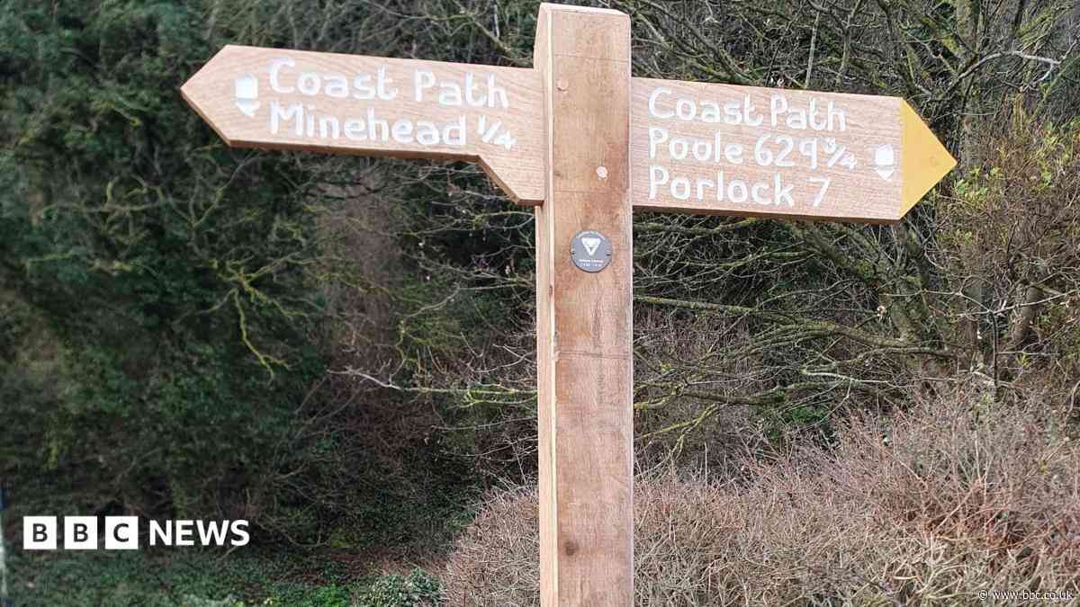 Coastal path sign that sent millions on their way up for auction