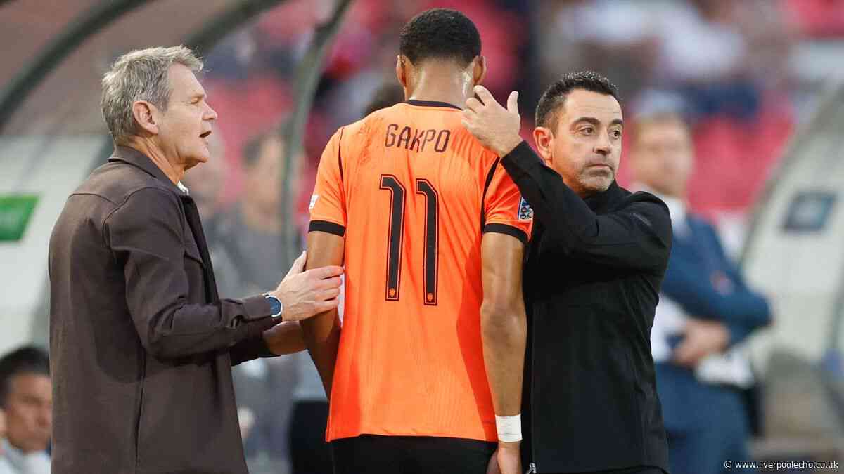 Xavi issues Cody Gakpo injury update after Liverpool star forced off in Netherlands match