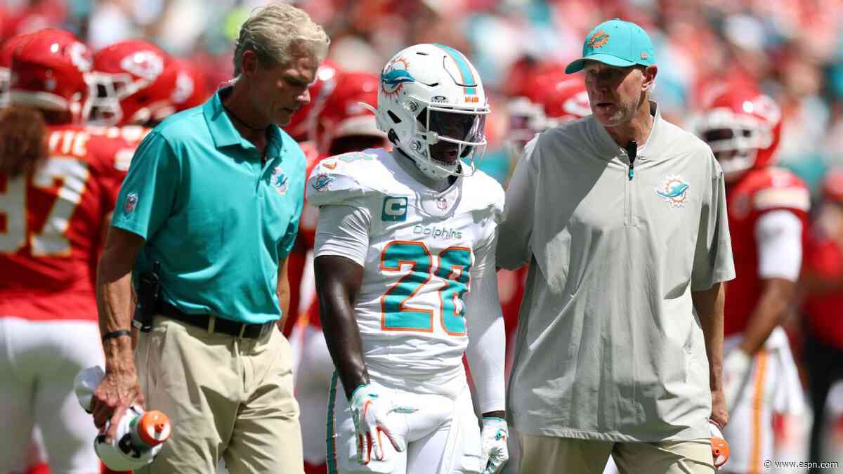 Fins on RB Achane's knee injury: 'Doesn't sound very optimistic'