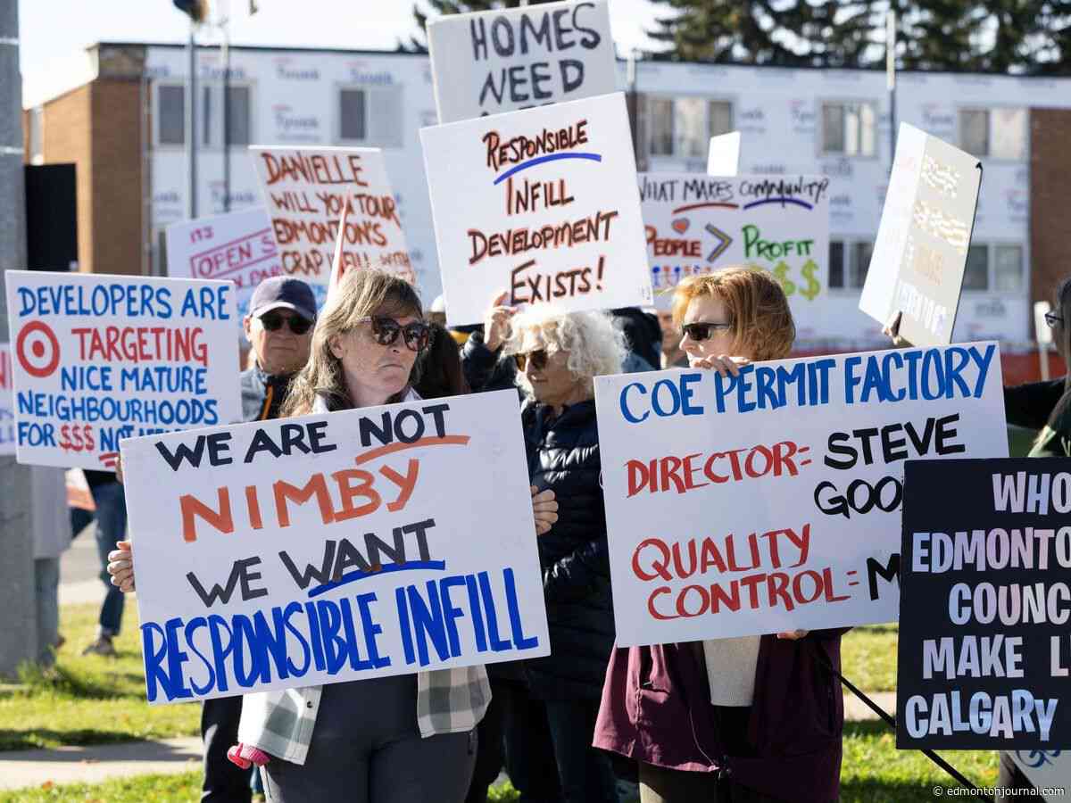 'City does not seem to care': Edmonton infill protestors galvanized by Premier's words at citywide demonstrations