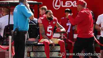 49ers Mike Evans ruled out with injury after taking a hit against Cardinals