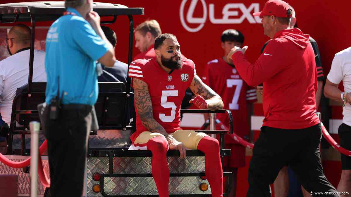 49ers' Mike Evans ruled out with injury after taking a hit against Cardinals