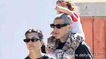 Kourtney Kardashian spends quality time with Travis Barker and son Rocky... before posting sexy photo on all fours