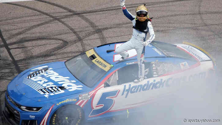 Kyle Larson scores maximum points with record-setting Kansas NASCAR Cup win