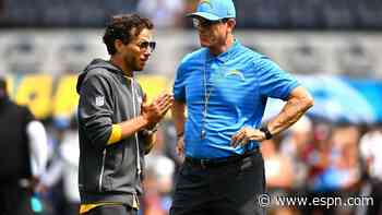 Harbaugh stands by offense with Chargers winless: Got to 'make it work'