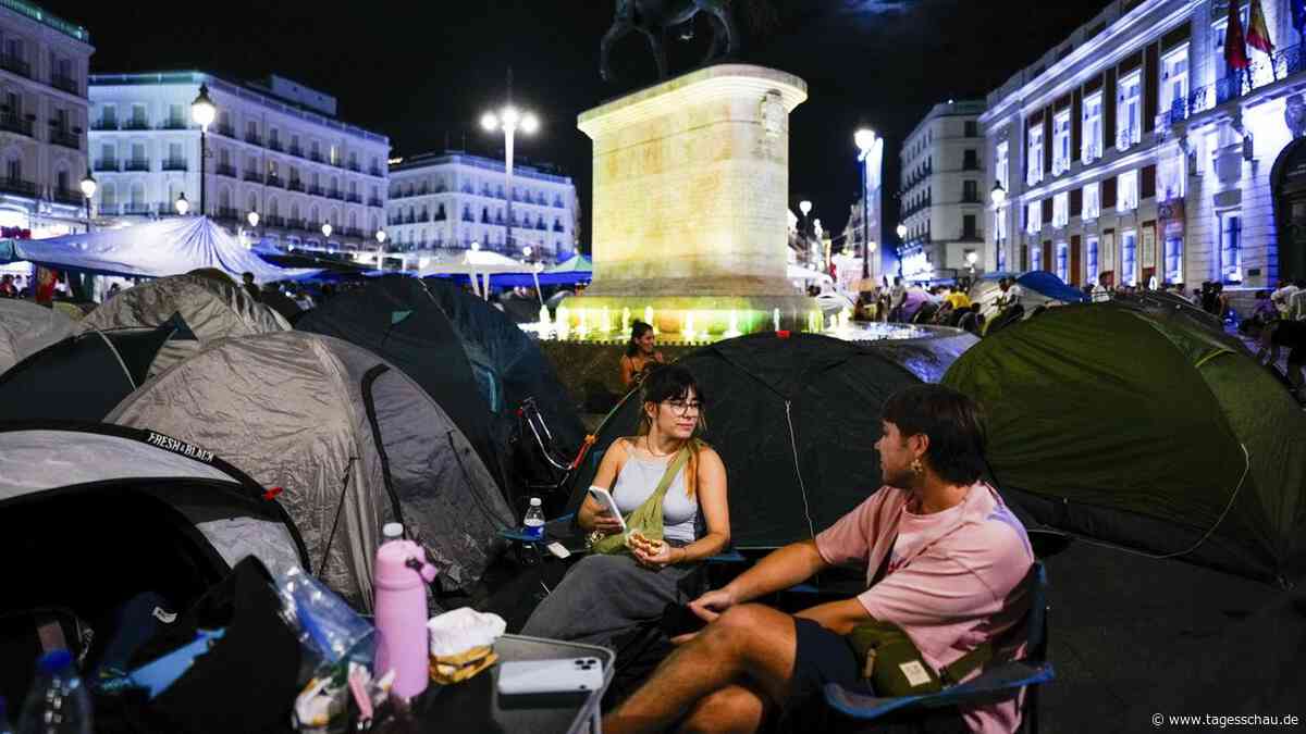 Zeltproteste gegen Wohnungsnot und hohe Mieten in Madrid