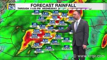 Monsoon moisture surges into New Mexico to start the week