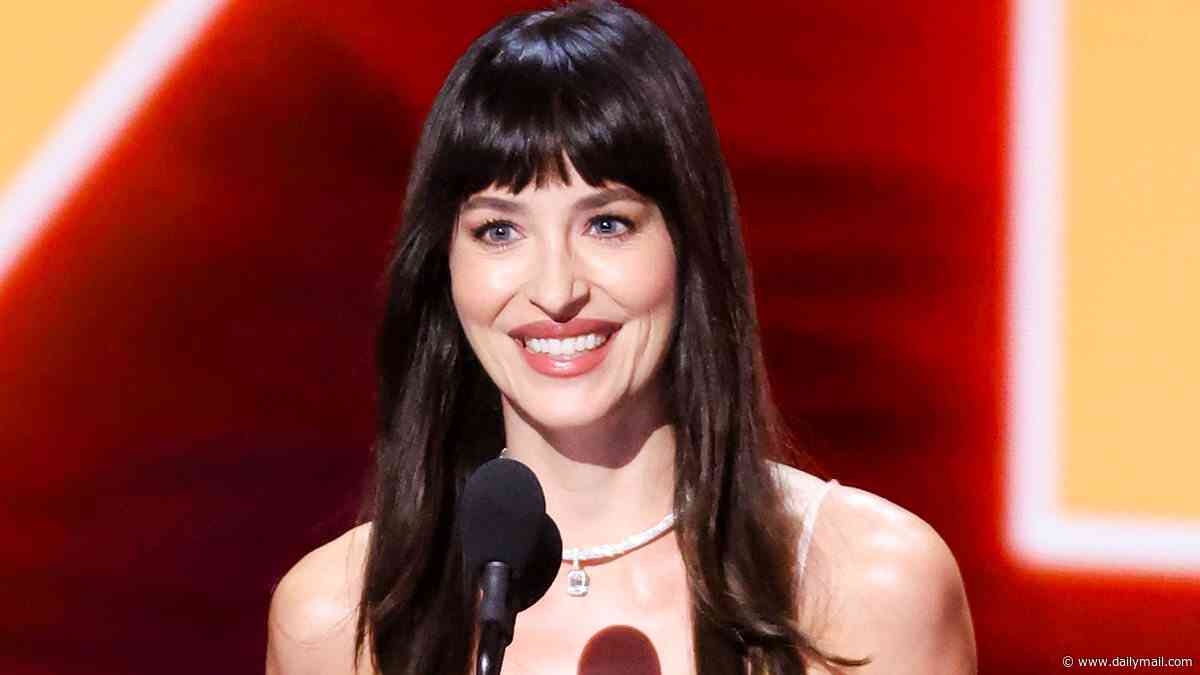Dakota Johnson gives rumored beau MGK an eyeful as she goes BRALESS under nude sequin gown at VMAs