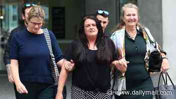 Kylie Ellina Truswell-Mobbs - who helped ill husband die - walks out of court to the sound of cheers after pleading guilty