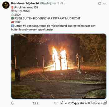 Speeltoestel in brand aan Ridderschapsstraat Mijdrecht