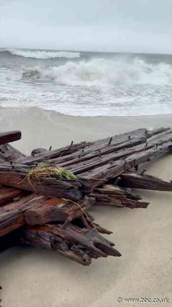 Shipwreck found on Nantucket beach during storm