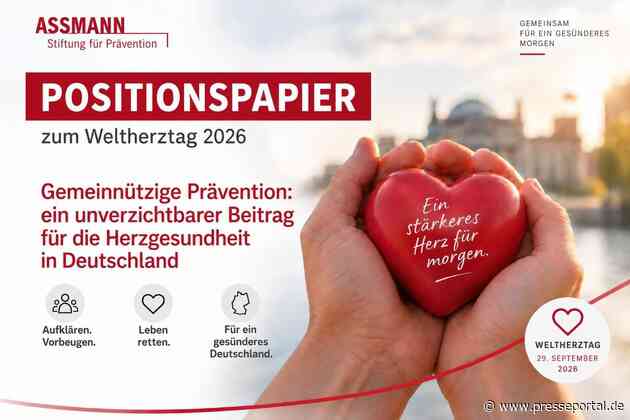 Weltherztag 2026: Assmann-Stiftung für Prävention fordert stärkere Verankerung der Prävention im Gesundheitssystem