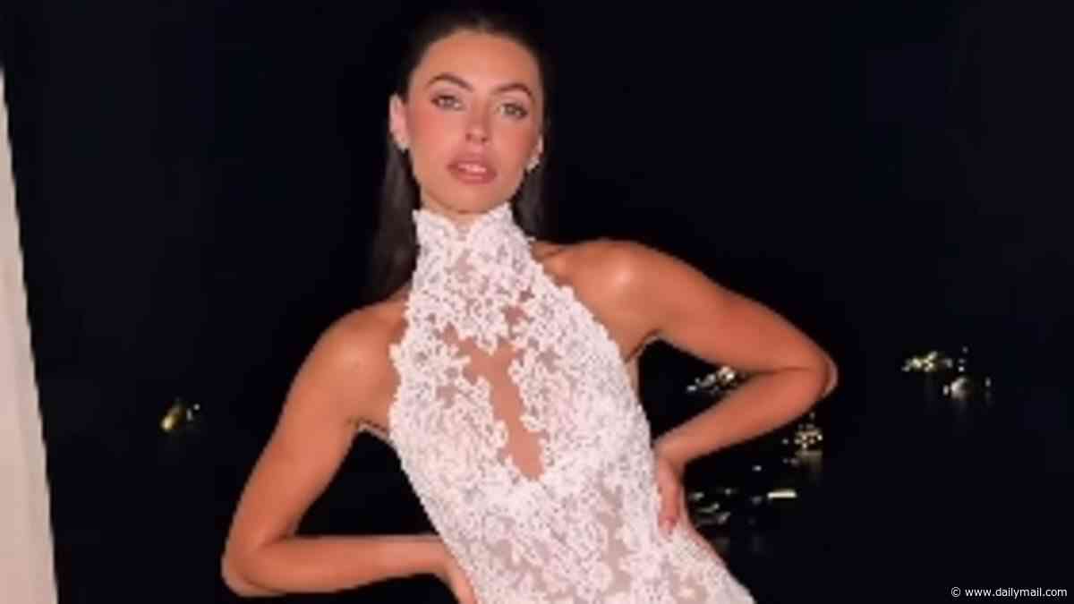 Francesca Allen unveils her racy second wedding dress as she flashes her underwear and performs a lap dance on husband Ed Crossan at wild Monaco nuptials