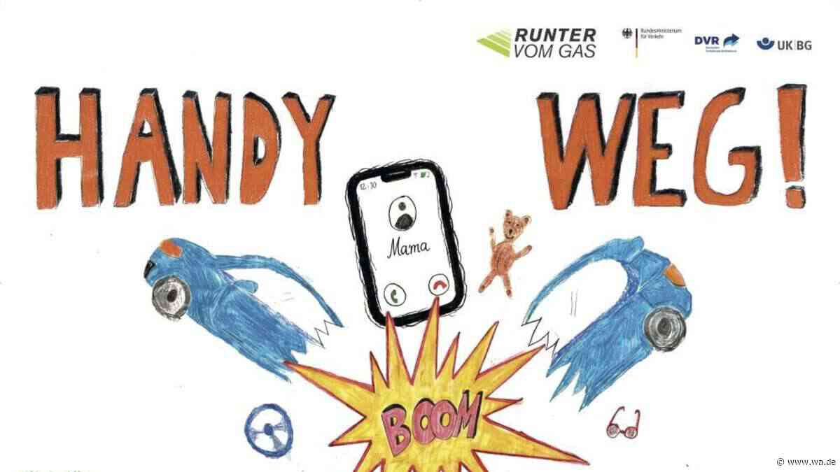 Kinder gestalten Autobahnplakate  – Kampagne „Runter vom Gas“ 