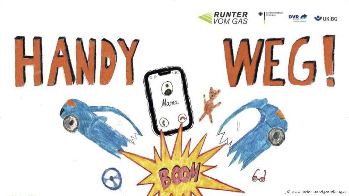 Kinder gestalten Autobahnplakate  – Kampagne „Runter vom Gas“ 