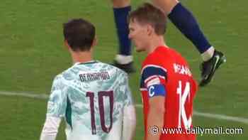 Furious Martin Odegaard aims X-rated slur at Bernardo Silva with ex-Man City star lucky to escape red for VERY late tackle on Arsenal captain
