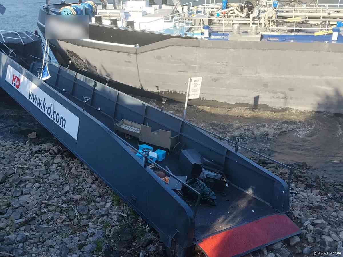 Tanker kollidiert mit Landebrücke bei Unkel