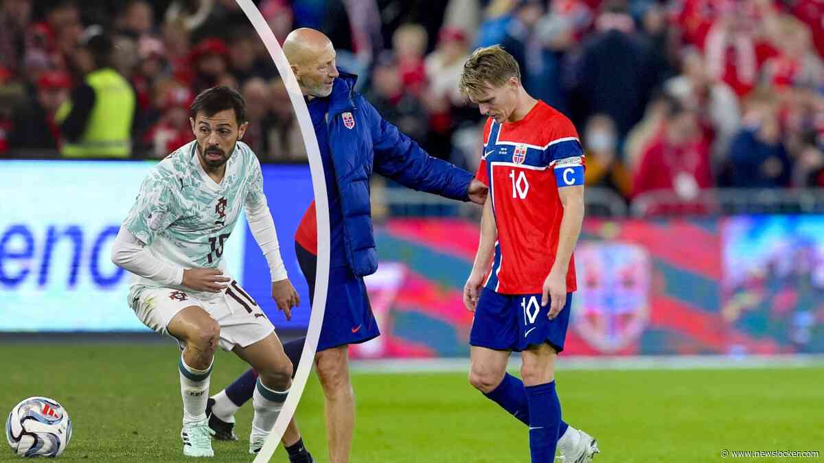 Harde tackle van Bernardo Silva op Martin Ødegaard zorgt voor woede bij Noorwegen: ’Het is complete waanzin van hem’