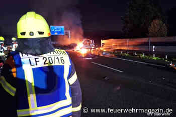 Kleintransporter mit Gefahrstoffen explodiert auf A1