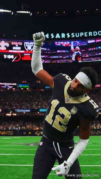 Chris Olave Leads the WHO DAT Chant! ⚜️ #saints #nfl #shorts