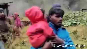 Moment Nepalese families run for their lives as landslide carries away homes weeks after 'tsunami' flood killed 1,400
