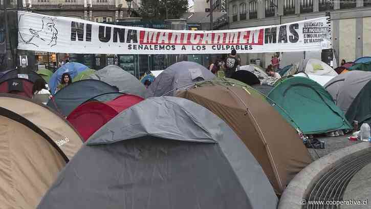 Protesta por la vivienda en España cumple su segunda noche de acampada en Madrid