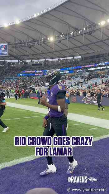 Listen to the crowd go crazy for Lamar in Rio!! #nfl #ravens #lamarjackson