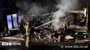 Dumped trailer carrying 40 tonnes of waste catches fire