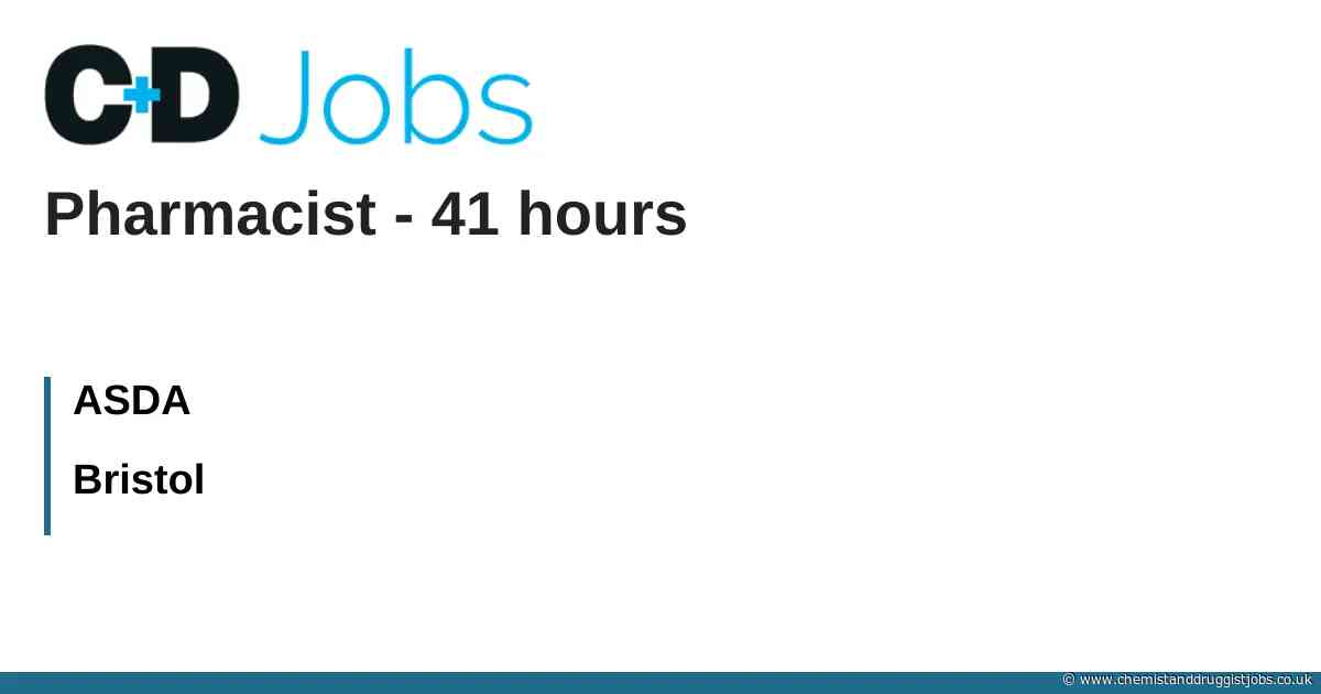ASDA: Pharmacist - 41 hours
