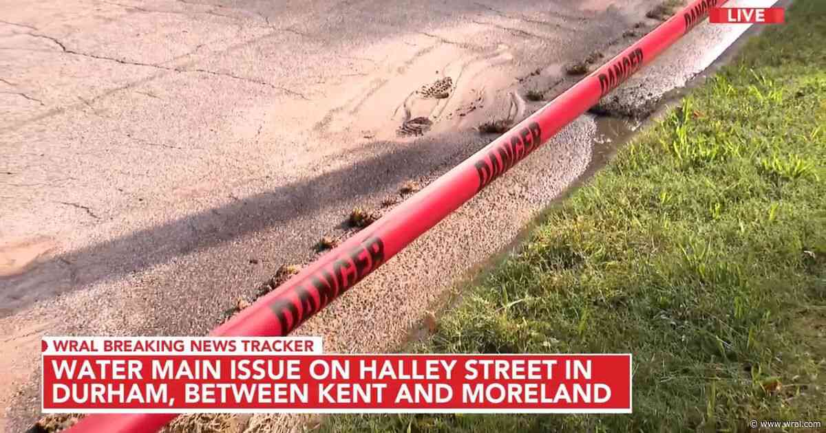 Burst pipe in Durham sends water flowing down neighborhood street