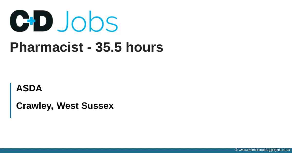 ASDA: Pharmacist - 35.5 hours