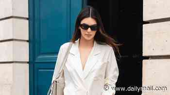 Kendall Jenner turns heads in tailored neutrals as she steps out in Paris ahead of L'Oreal catwalk show