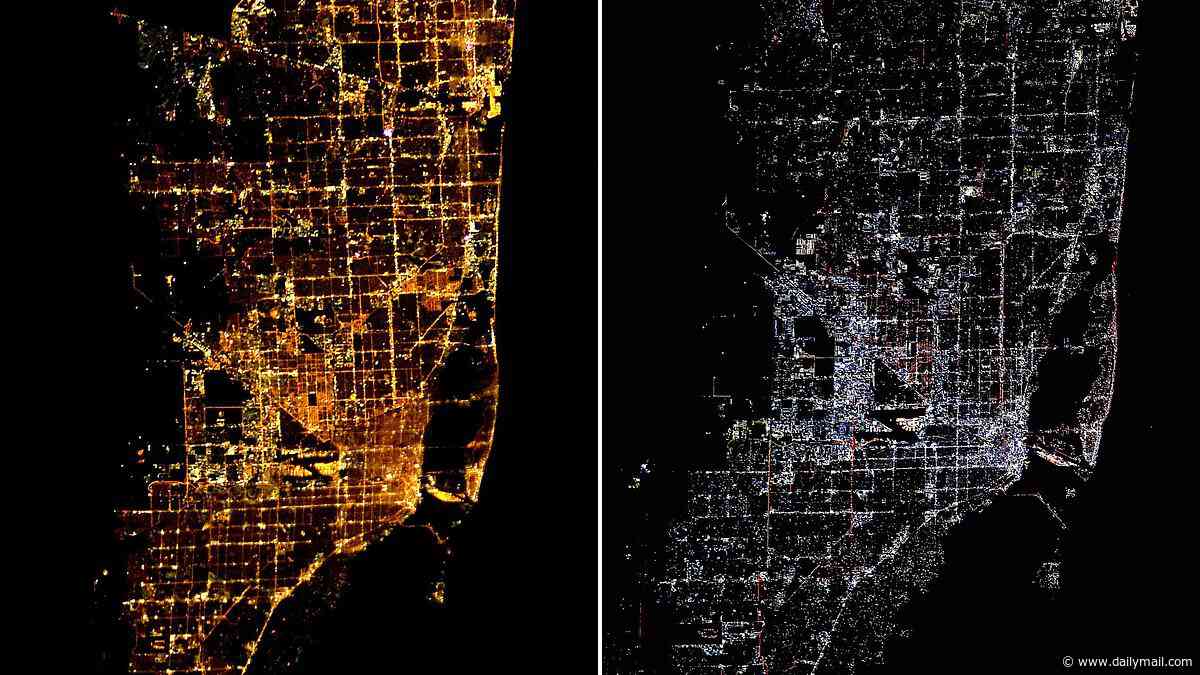 Earth's cities are changing COLOUR: Astronaut photos taken just 13 years apart reveal how night lights have morphed from yellow to white across the globe