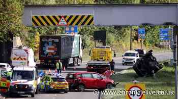 Three taken to hospital after Wallsend A19 southbound collision near Tyne Tunnel