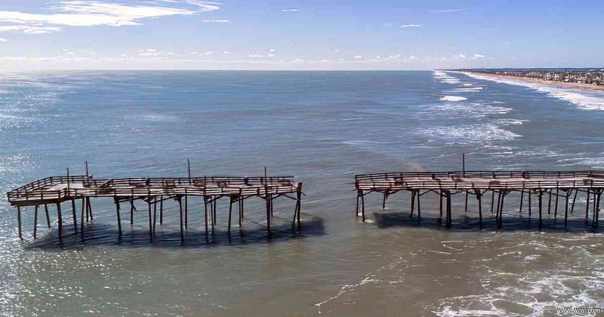 Avon Fishing Pier on Hatteras Island damaged during Nor'easter