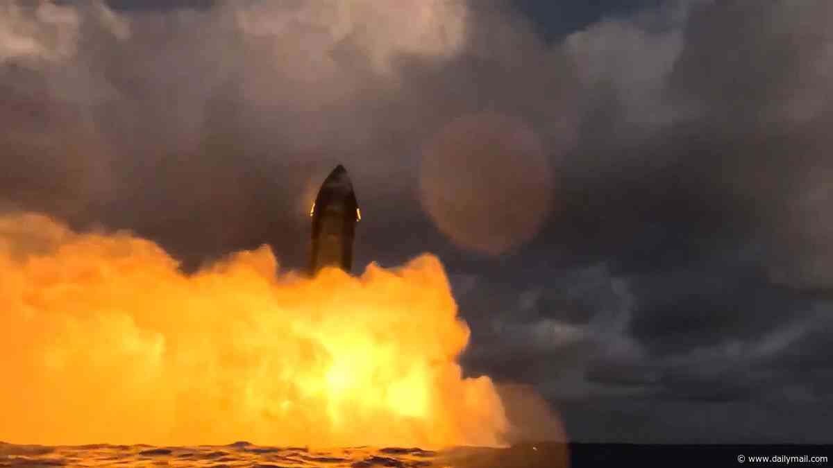 Massive SpaceX rocket explodes in a fireball as it hits ocean following test flight