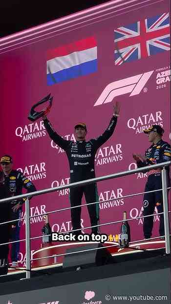 Still not tired of watching this 🥹🍾 #mercedesf1 #georgerussell #f1