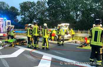 FW-BO: Verkehrsunfall auf der A40: Schwerverletzte Person nach technischer Rettung aus Fahrzeug befreit