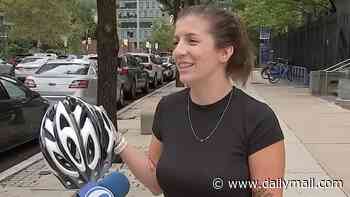 Philadelphia woman hailed a hero after using a bike helmet to stop man sexually assaulting elderly woman in broad daylight
