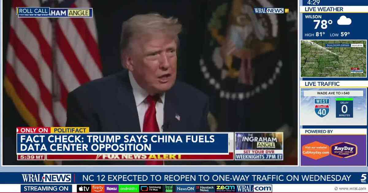 Fact-check: Trump says US data center opposition is a ‘China PR thing’