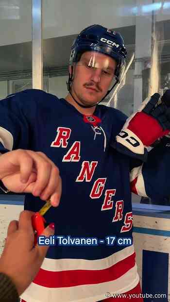 A game of inches ... or centimeters 😂📏 #nyr #challenge #hockey