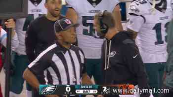 Furious Eagles coach Nick Sirianni screams in ref's face in wild sideline meltdown to leave viewers shocked