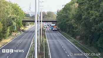 A63 partially closed after lorry hits bridge