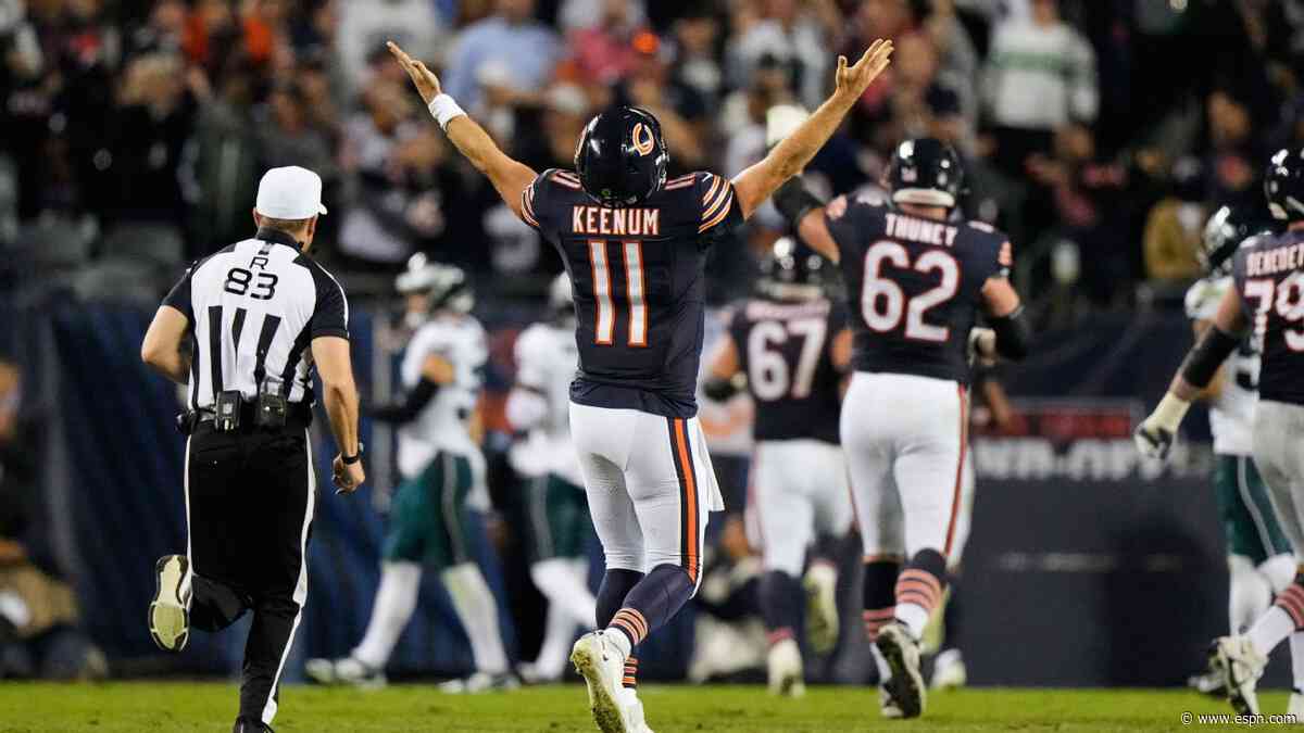 QB3 Case Keenum, Bears defense shock Eagles in MNF rout