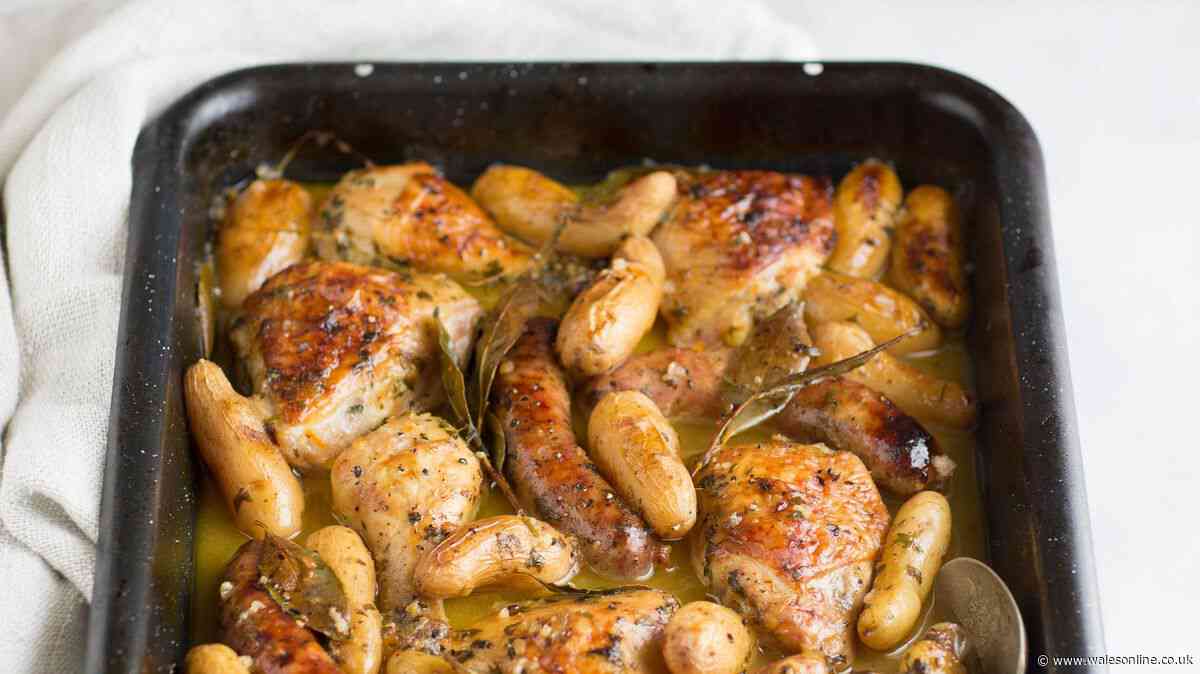 Nigella Lawson's one-pan chicken and sausage traybake recipe is ready in 1 hour