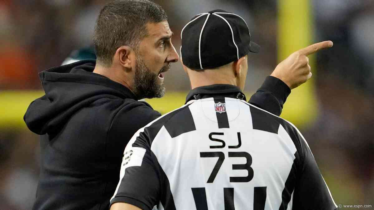 Sirianni rues reaction to flagged hit on Hurts in Eagles' MNF loss