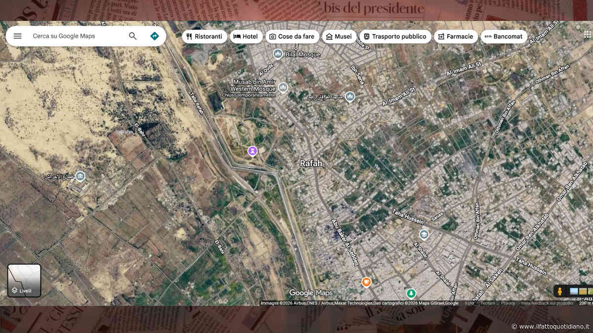 Un’enorme distesa di macerie: le nuove immagini satellitari di Gaza mostrano la città di Rafah rasa al suolo – video